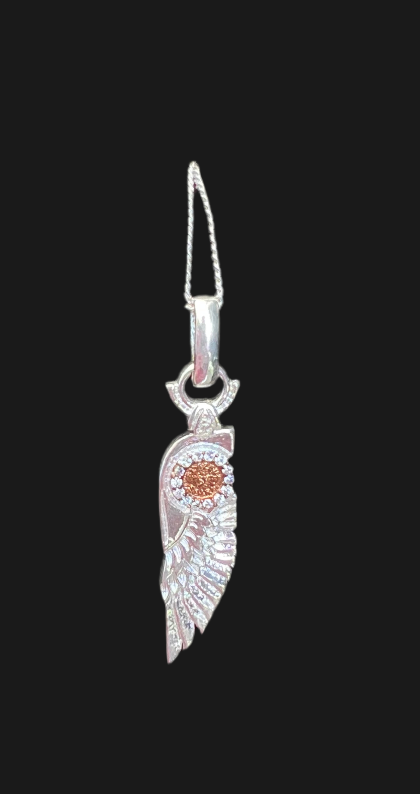 “Freedom Bling” Silver Polished Costume Jewelry Silver Eagle Wing Necklace + Chain