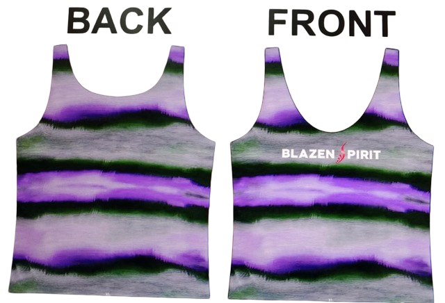 Blazen Spirit Ladies Rider Motorcyclist Casual Tank Top Tie Dye Purple