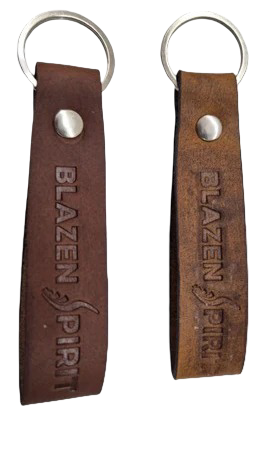 Blazen Spirit key chain, leather Lady Rider for Life