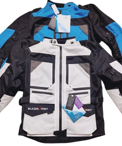 "Adventurer" Riding Over- Jacket Ocean Blue, White or Yellow (Or Custom)All Season Cordura Textile Suit