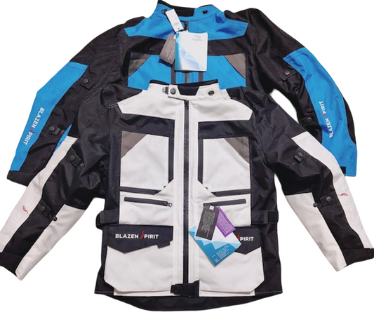 "Adventurer" Riding Over- Jacket Ocean Blue, White or Yellow (Or Custom)All Season Cordura Textile Suit