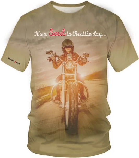 "It's a Soul to Throttle Day" Ladies T-Shirt Riding Free, Casual Shirt