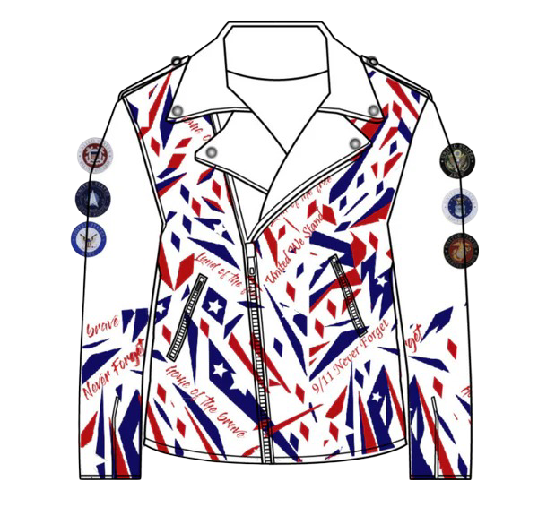 Patriotic Leather Jacket Blazen Spirit with Military Tribute Lady Military Rider Style!