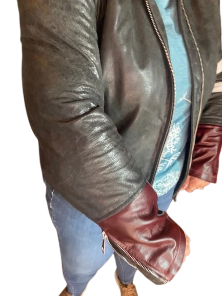 "Vintage Vibe" in Distressed Grey or Black Premium Genuine Leather  Jacket with Level 2 Guards, Back Protector and rain / warmthliner