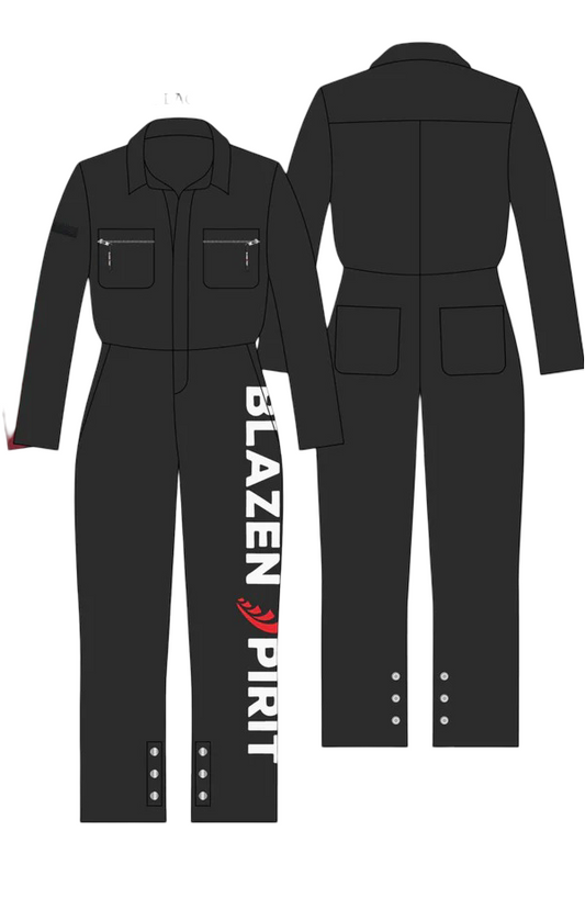LS Fashionable and Durable Blazen Spirit Signature Heavy Coveralls with Level 2 guards, Camo, red, Black