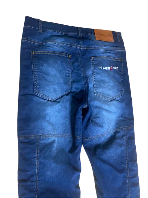 Signature Durable "Victoria" Blue Jeans Blazen Spirit Protective Lady Rider Jeans, Blue, Black, Gray and Tan