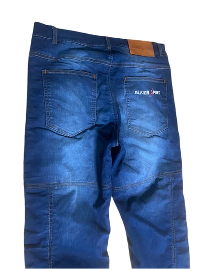 Signature Durable "Victoria" Blue Jeans Blazen Spirit Protective Lady Rider Jeans, Blue, Black, Gray and Tan