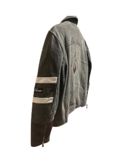 "Vintage Vibe" in Distressed Grey or Black Premium Genuine Leather  Jacket with Level 2 Guards, Back Protector and rain / warmthliner