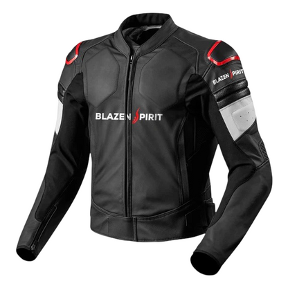 SUPER Moto Lady Racer  Suit in Premium Black leather, Red and white accents.