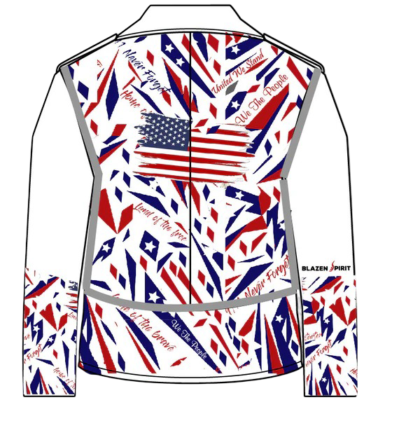 Patriotic Leather Jacket Blazen Spirit with Military Tribute Lady Military Rider Style!