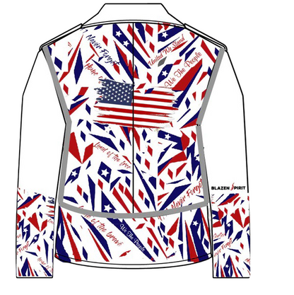 Patriotic Leather Jacket Blazen Spirit with Military Tribute Lady Military Rider Style!