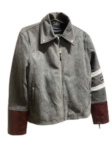 "Vintage Vibe" in Distressed Grey or Black Premium Genuine Leather  Jacket with Level 2 Guards, Back Protector and rain / warmthliner