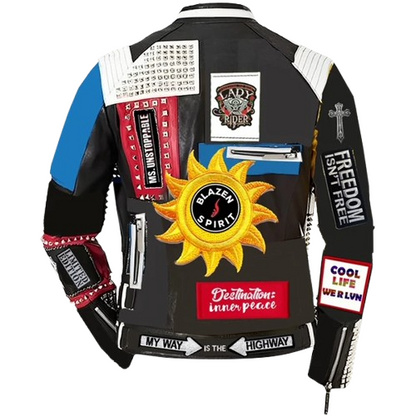 "Rebel Roads" 100% Cowhide Leather Blazen Spirit Signature Jacket with Guards