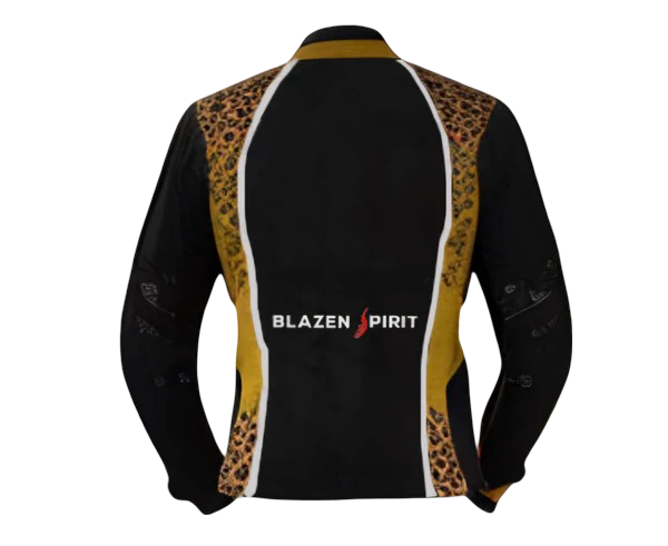 Blazen Spirit Signature "Raven" Cordura Textile Jacket in Black, Yellow and Cheetah Print