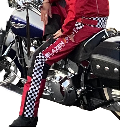 "Racer Fame" Riding pants, Cordura Textile Fabric in Dark Purple or Dark Pink All Seasons with CE2 Guards, removable quilted liner
