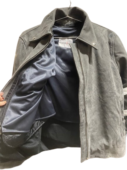 "Vintage Vibe" in Distressed Grey or Black Premium Genuine Leather  Jacket with Level 2 Guards, Back Protector and rain / warmthliner