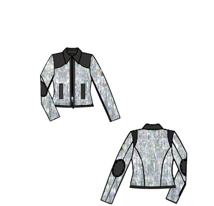 Blazen Spirit Signature "Opal" Cordura Textile Jacket in Blue - Grey Leather accents, leather elbow and shoulder trims + Level 2 Guards