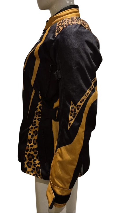 Blazen Spirit Signature "Raven" Cordura Textile Jacket in Black, Yellow and Cheetah Print