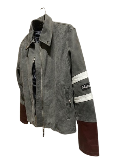 "Vintage Vibe" in Distressed Grey or Black Premium Genuine Leather  Jacket with Level 2 Guards, Back Protector and rain / warmthliner