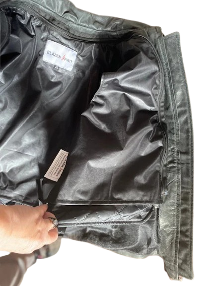 "Vintage Vibe" in Distressed Grey or Black Premium Genuine Leather  Jacket with Level 2 Guards, Back Protector and rain / warmthliner