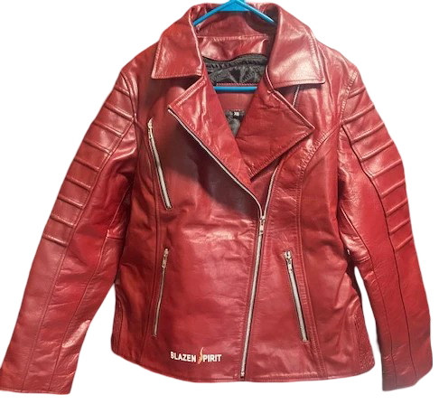 Leather Cruiser Chic Jacket & Chaps  Dark Red,  Ocean Blue, Dark Purple(CUSTOM Color available)