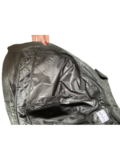 "Vintage Vibe" in Distressed Grey or Black Premium Genuine Leather  Jacket with Level 2 Guards, Back Protector and rain / warmthliner
