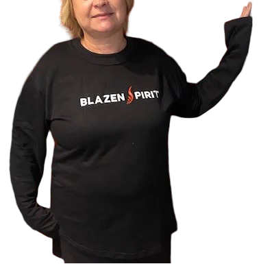 Blazen Spirit Signature Long Sleeve Black Red Branded Wing T-shirt