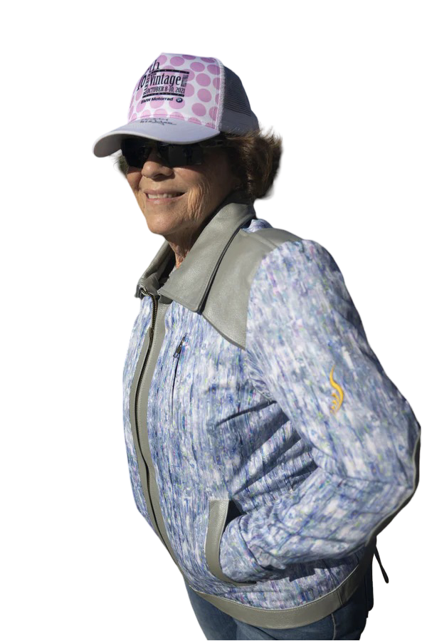 Blazen Spirit Signature "Opal" Cordura Textile Jacket in Blue - Grey Leather accents, leather elbow and shoulder trims + Level 2 Guards