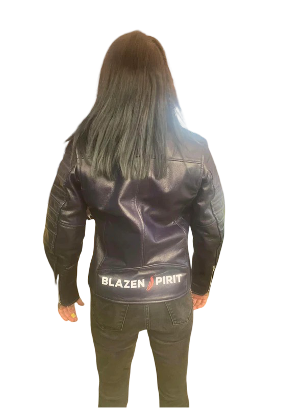 Leather Cruiser Chic Jacket & Chaps  Dark Red,  Ocean Blue, Dark Purple(CUSTOM Color available)