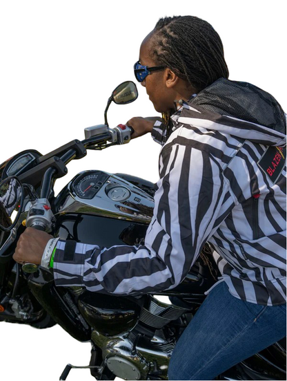 Blazen Spirits "Safari" Textile Full Print Zebra Protective Jacket with Level 2 Guards at elbow and back