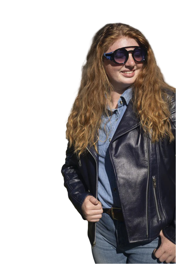 Leather Cruiser Chic Jacket & Chaps  Dark Red,  Ocean Blue, Dark Purple(CUSTOM Color available)