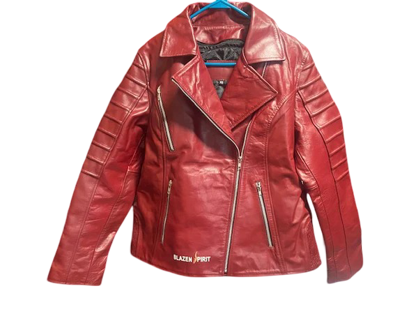 Leather Cruiser Chic Jacket & Chaps  Dark Red,  Ocean Blue, Dark Purple(CUSTOM Color available)