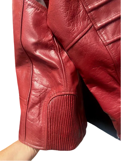 Leather Cruiser Chic Jacket & Chaps  Dark Red,  Ocean Blue, Dark Purple(CUSTOM Color available)