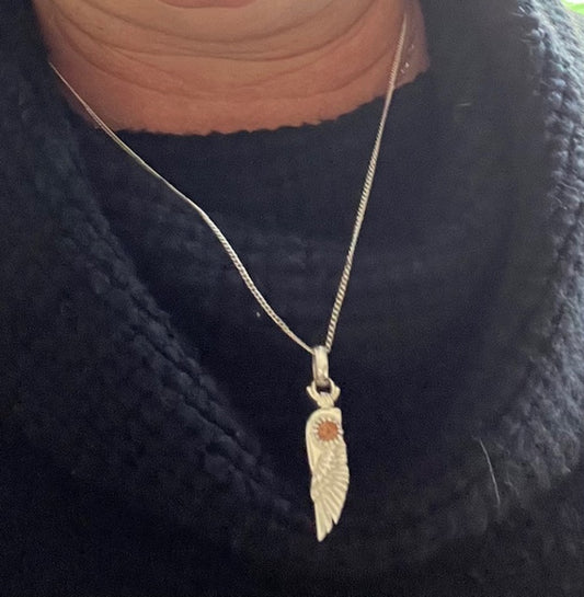 “Freedom Bling” Silver Polished Costume Jewelry Silver Eagle Wing Necklace + Chain