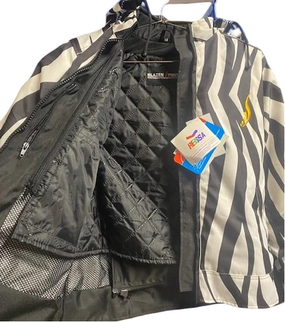 Blazen Spirits "Safari" Textile Full Print Zebra Protective Jacket with Level 2 Guards at elbow and back
