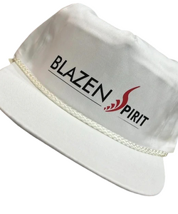 White Cloth Casual Hat, Braided Rim Branded Blazen Spirit
