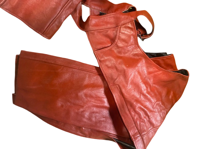 Cinnamon Red Leather Jacket & Chaps Blazen Spirit Zip Out Liner for jacket + Chaps Size XL-1X Size