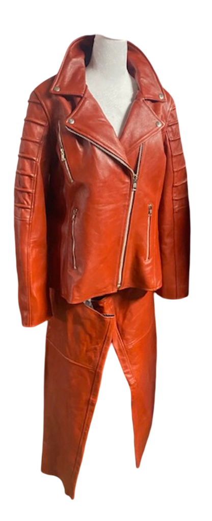 Cinnamon Red Leather Jacket & Chaps Blazen Spirit Zip Out Liner for jacket + Chaps Size XL-1X Size