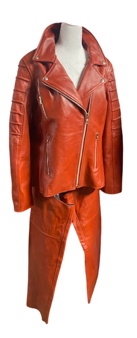 Cinnamon Red Leather Jacket & Chaps Blazen Spirit Zip Out Liner for jacket + Chaps Size XL-1X Size