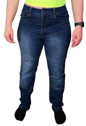 Signature Durable "Victoria" Blue Jeans Blazen Spirit Protective Lady Rider Jeans, Blue, Black, Gray and Tan
