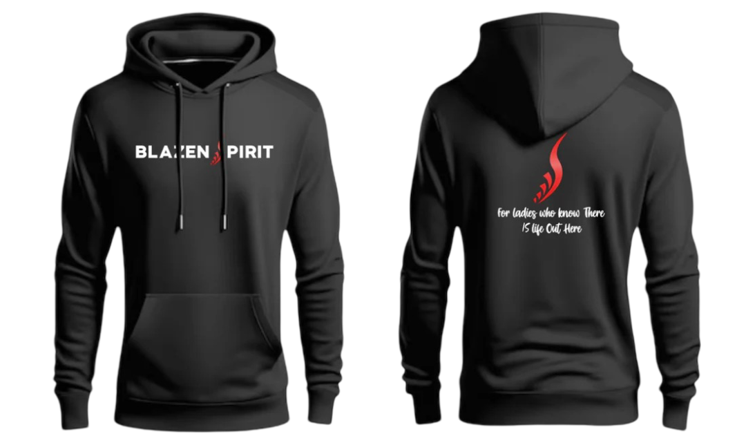 Blazen Spirit Signature Long Sleeve Hoodie Black Red Brand S/Tribal Wing