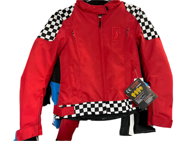 "Racer Fame" Riding Jacket, Cordura Textile Fabric in Dark Purple or Dark Pink All Seasons with CE2 Guards, removable quilted liner