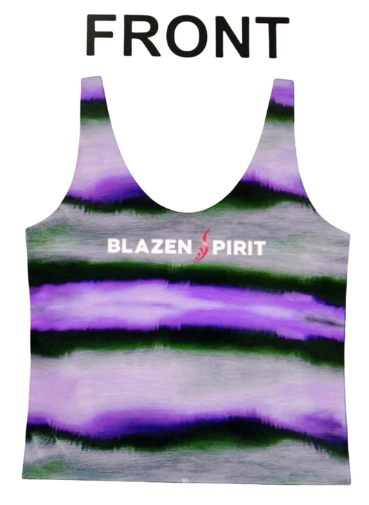 Blazen Spirit Ladies Rider Motorcyclist Casual Tank Top Tie Dye Purple