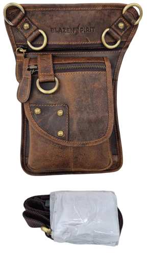 Genuine Leather Thigh Bag for Riders, with 2 adjusting straps Lady motorcycle thigh bag