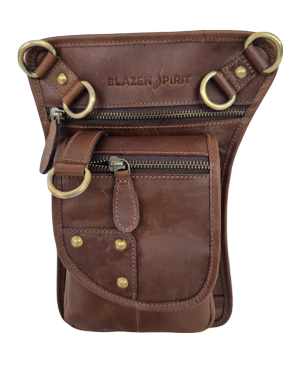 Genuine Leather Thigh Bag for Riders, with 2 adjusting straps Lady motorcycle thigh bag