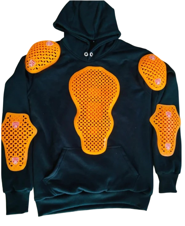 Blazen Spirit  Protective Long Sleeve Hoodie with Kevlar & CE2 Guards Royal Blue, Red, Black, Yellow & Purple
