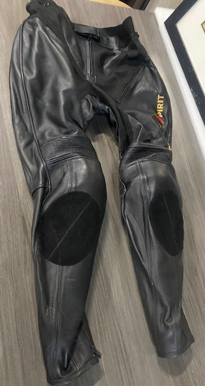 Custom SUPER Moto Lady Racer Suit in Premium leather, up to 3 colors, 2 patterns, 4 patches, and 10 bling rhinestones