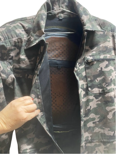 LS Fashionable and Durable Blazen Spirit Signature Heavy Coveralls with Level 2 guards, Camo, red, Black