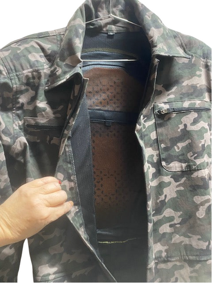 LS Fashionable and Durable Blazen Spirit Signature Heavy Coveralls with Level 2 guards, Camo, red, Black