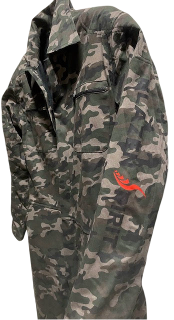 LS Fashionable and Durable Blazen Spirit Signature Heavy Coveralls with Level 2 guards, Camo, red, Black